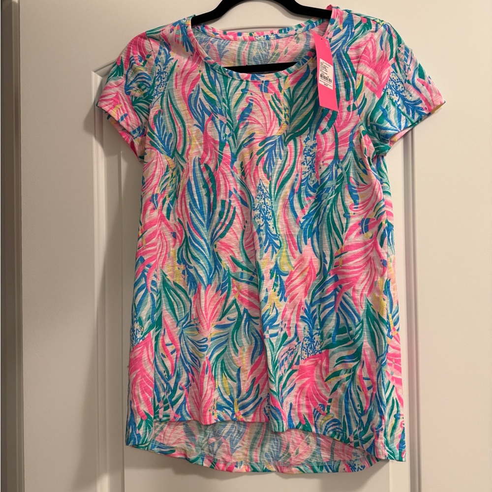 Lilly Pulitzer Etta Scoop Neck Tee- Sea Turtle Soirée